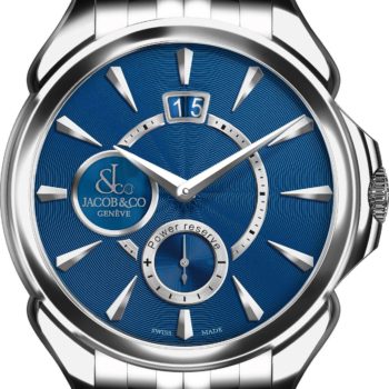 Jacob & Co Palatial Classic Manual Big Date – Steel (Blue Guilloché Dial) Bracelet