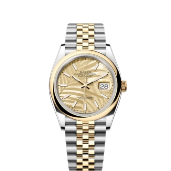 Certified Pre-Owned Rolex Datejust 36 Oystersteel & Or jaune jubilee Motif Palmier Or